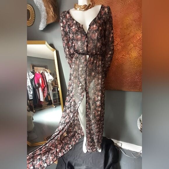 Zara Chiffon Floral Maxi Dress - Picture 3 of 16